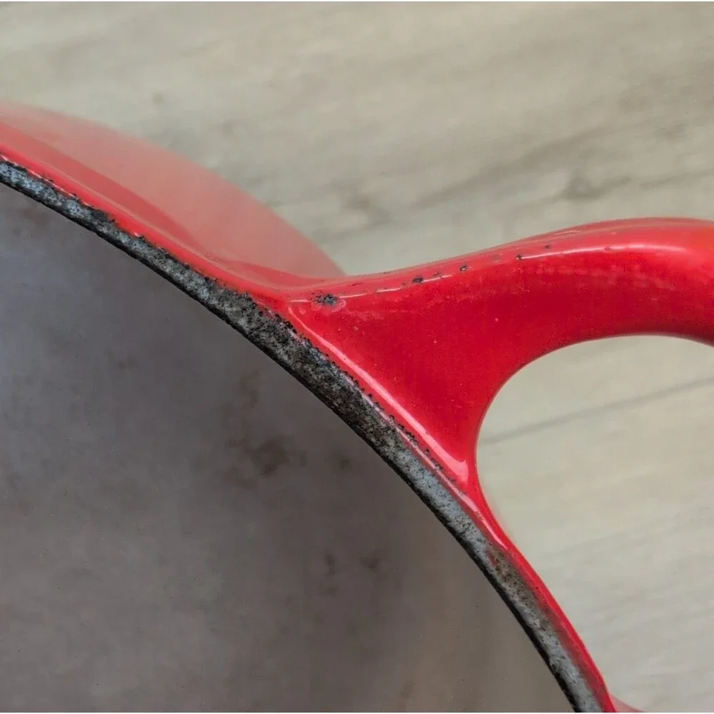 Le Creuset Doufeu Enamel Cast Iron Dutch Oven W/ Lid Red #24 4.5QT France